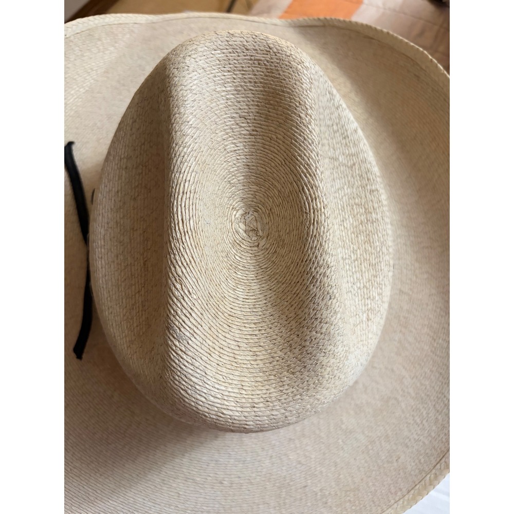 Atwood 5X Shantung Straw Cowboy Hat Tan Long Oval 7 5/8 Cattleman Crease - Picture 8 of 9